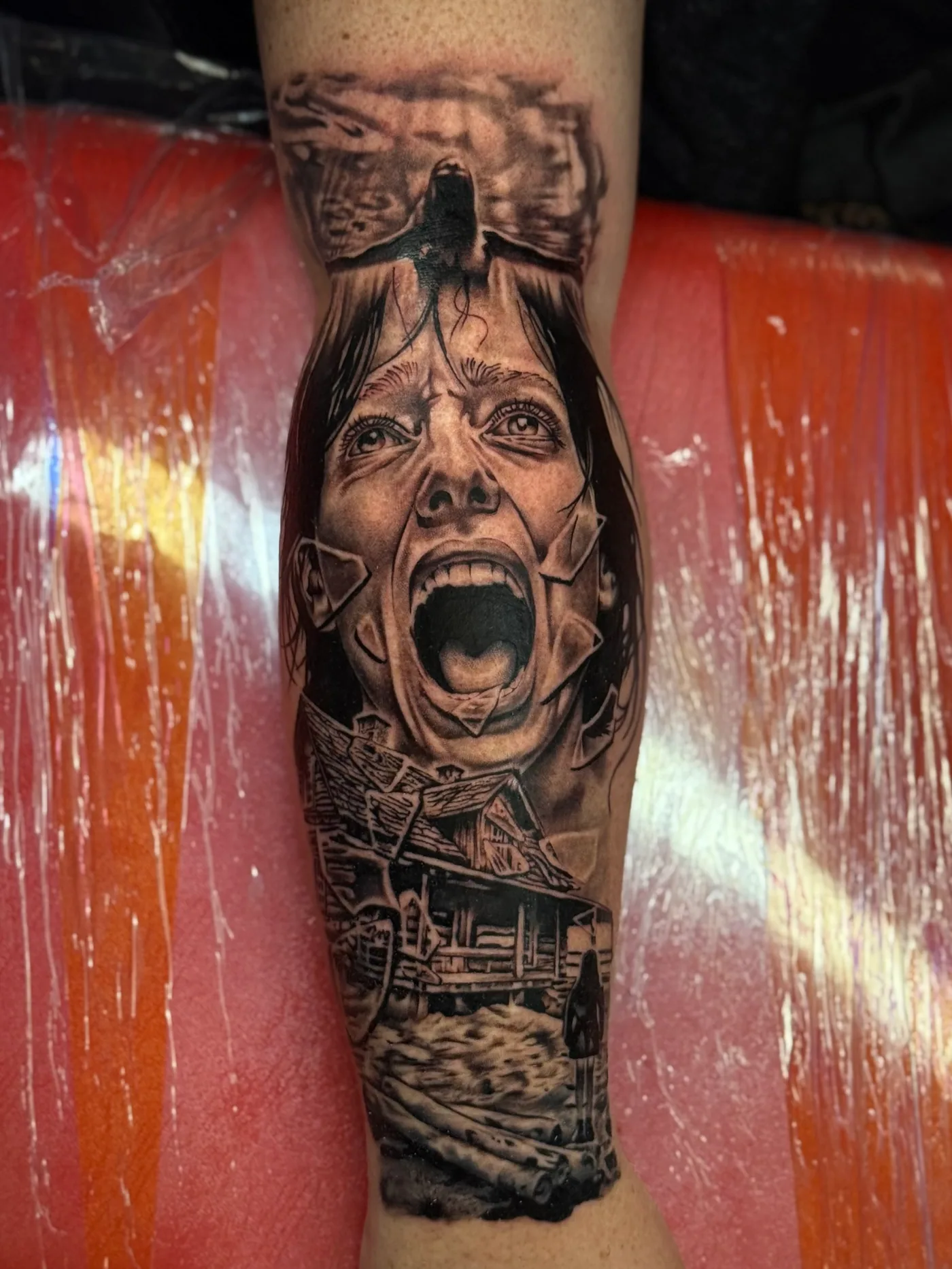 Expressive portrait tattoo by Eddie Gonzalez